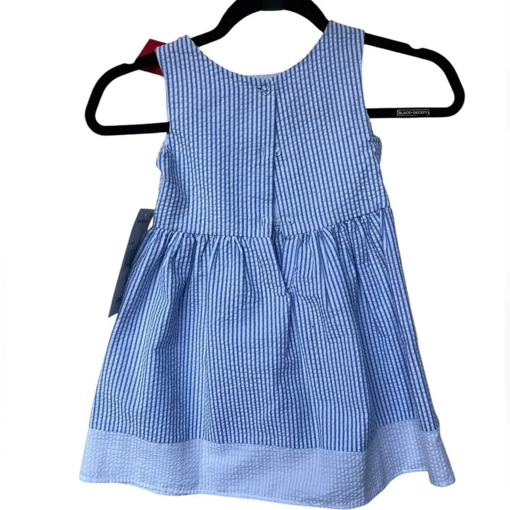 Rare Editions Girls Dress Seersucker Sailboats Size 4T New with Tags